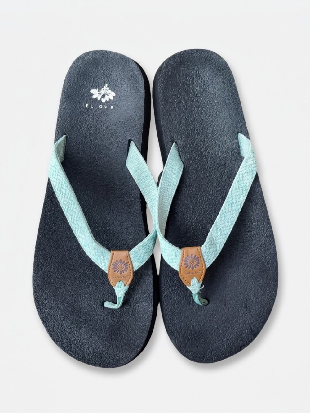 Black and Sea glass Yellow Box Sandals
